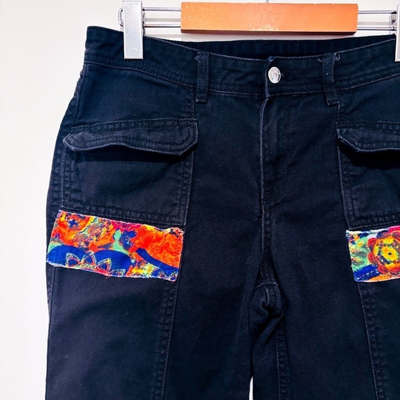 DIVIDED Black ribbed patchwork jeans with wide leg - Picture 9 of 11